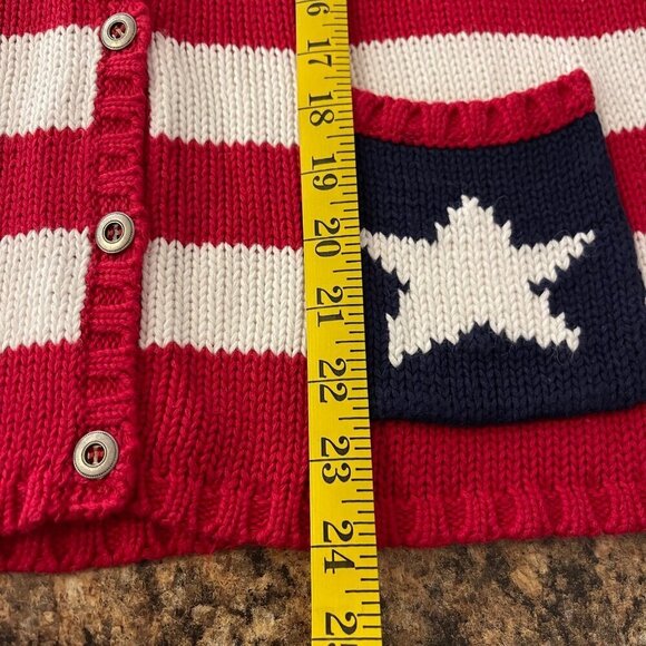T & Company Womens Cardigan Size PL Patriotic Americana Flag Knit Vintage Style - Picture 8 of 8